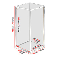 Caja acrílica para booster box de TCG coreano, caja de exhibición magnética transparente de 5 mm, bloqueo UV del 100%, imán N52, personalizable, fácil montaje para tarjetas