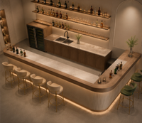 Table de bar moderne en acier en forme de L, pliable, résistante à l'eau, durable, écologique, facile à nettoyer, pour usage commercial et domestique