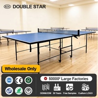 Table de Tennis de Table Pliante Professionnelle 9FT en MDF 12mm et PVC pour Intérieur, Ensemble de Ping-Pong Mobile, Fourniture d'Usine en Gros