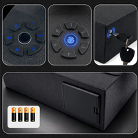 Coffre-fort mural noir pour armes à feu, à ouverture par poussée et traction, avec clavier à 6 touches, empreinte digitale biométrique, déverrouillage à distance Bluetooth, pour usage domestique, vente en gros