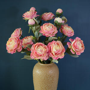 3 Pinturas Artísticas al Óleo de Peonías y <span class=keywords><strong>Rosas</strong></span> de Tallo Único, Decoración Floral Elegante de Estilo Europeo para el Hogar, Flores de Lujo Ligero Estilo Ins - Product Image 1