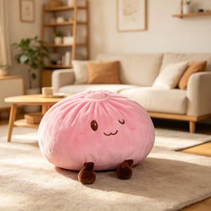 Cuscino Peluche a Forma di Panino al Vapore Cartone Animato, Cuscino Imbottito a Forma di Cibo con Piccole Gambe, Decorazione per Camera da Letto, Regalo per Bambini - Product Image 3