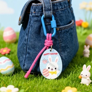 Portachiavi Personalizzato Promozionale per Pasqua con Corda da Arrampicata, Portachiavi Personalizzato in Acrilico a Forma di Coniglio Pasquale - Product Image 2