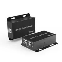 Extensor de Cable Ethernet CAT6 USB 2.0 de 50m con Hub USB de 4 Puertos y Montaje RJ45 para Cámaras Web, Impresoras, Memorias USB, Teclados y Ratones