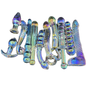 Dildo kaca borosilikat halus dengan pelat perak ringan untuk mainan seks pemijat prostat & SPOT untuk wanita atau Pria - Product Image 1