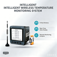 Monitor Inteligente Trifásico Inalámbrico de Calidad de Energía y Temperatura ES600E-9 Clase 0.5S, Análisis Armónico, RS485, Corriente Máxima de 6A