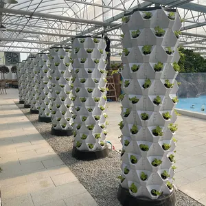 Sistemas de cultivo hidropônico de jardim com torre vertical aeropônica com efeito de estufa inteligente de baixo custo para venda