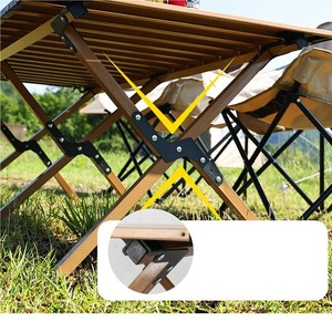 Outdoor Folding <b>Table</b> and <b>Chair</b> Set Portable Egg Roll <b>Table</b> Integrated Desktop <b>Dining</b> Desk Picnic Camping Barbecue <b>Table</b> - Product Image 4