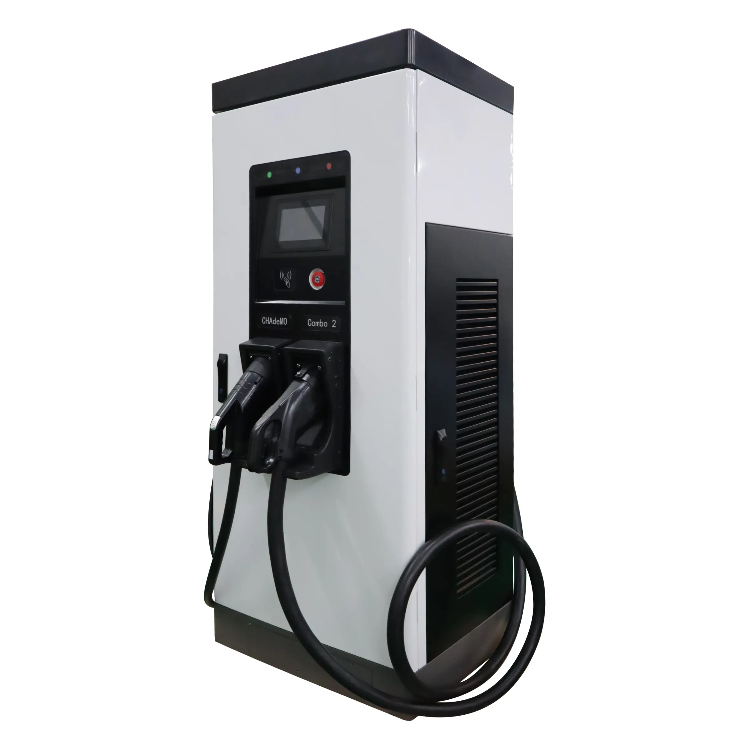 Pengisi Daya EV DC 180KW dengan Senjata Ganda dengan CHAdeMO 60KW dan Pistol Pengisi Daya Berdiri 120KW GB/T Dc Ev Pengisi Daya Mobil