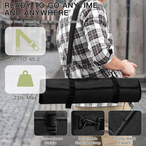 Free sample Custom Portable Heavy Duty Kitchen <b>Knives</b> Carrier <b>Holder</b> 16 oz Waxed Canvas Chef <b>Knife</b> Roll Bag - Product Image 3