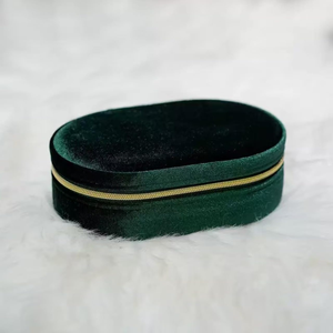 High-End Portable Oval Flannel Zipper Bag Exquisite Travel Jewelry <b>Storage</b> for Earrings Necklaces <b>Rings</b>-Wholesale - Product Image 2
