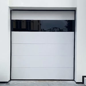 <span class=keywords><strong>Porte</strong></span> de garage sectionnelle de style moderne pour villa avec longue <span class=keywords><strong>fenêtre</strong></span>, automatique, en alliage d'aluminium blanc - Product Image 5