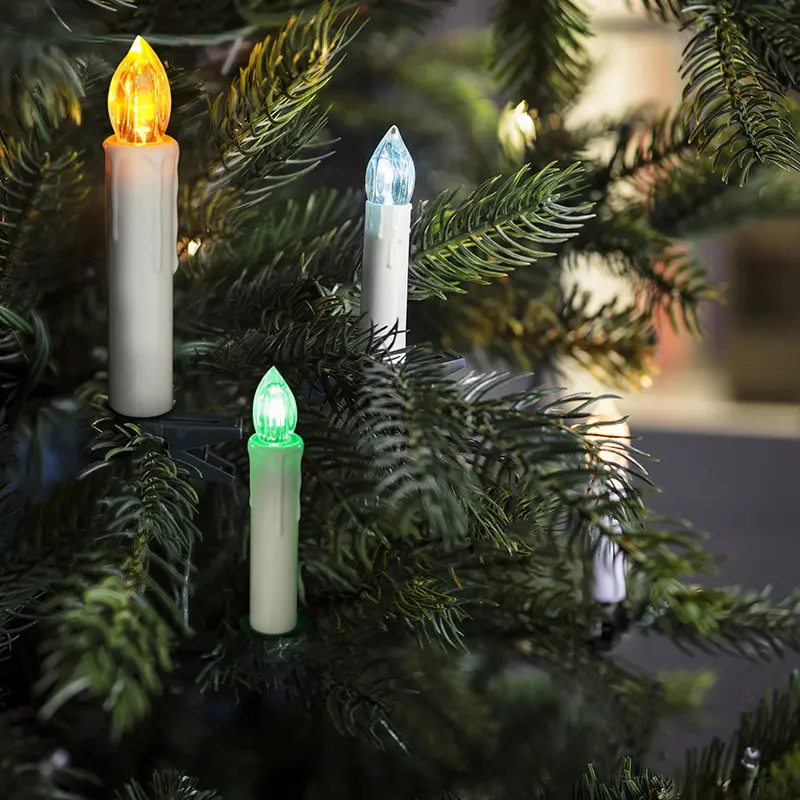 Controle remoto de plástico sem fio, venda quente de vela regulável, para árvore de natal, decoração, clipe, luz de led, decorativa