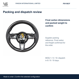 Volant en fibre de carbone pour PORSCHE 911 Open Center Configuration sélectionnée P911BCF - Product Image 6