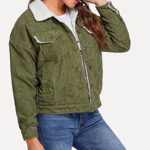 Blouson d'aviateur d'hiver en velours côtelé personnalisé pour femmes - Product Image 4
