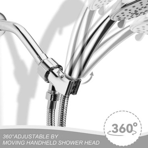 Soporte ajustable de 1/2 pulgada para cabezal de ducha de mano, con bola de latón, soporte de ABS premium, brazo giratorio de 360 grados y conector de manguera - Product Image 3