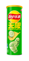 Patatas Fritas Clásicas Horneadas Más Vendidas 90g Sabor Pepino Jade, Snack Salado Sabroso en Bolsa, Snacks Semiblandos