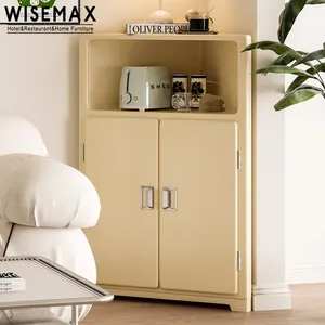 WISEMAX家具北欧设计木制橱柜三角形3层客厅转角橱柜餐厅餐具柜