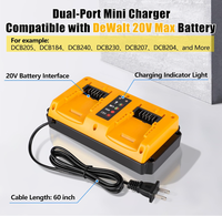 Stasiun Pengisi Daya Cepat 2-Port untuk Baterai Milwaukee M18