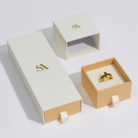 Ensemble de Boîtes-Tiroirs en Papier pour Bijoux avec Logo Personnalisé Imprimé, Idéal pour l'Emballage Cadeau