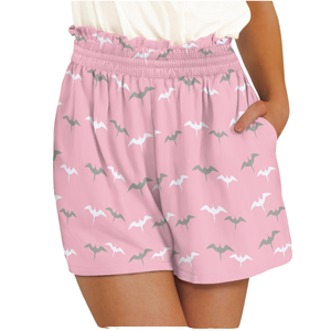 Printed Women's <b>Shorts</b> <b>Spandex</b> Polyester <b>With</b> Pattern Elastic Waist Loose Fit Casual Knitted <b>Shorts</b> <b>With</b> Pockets - Product Image 1