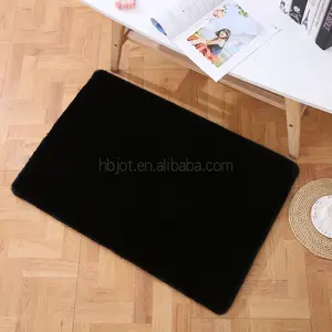 Alfombras de piel sintética esponjosa de estilo nórdico, tapete grande de microfibra con pelo de conejo de imitación, disponible en 7 colores, blanco y rojo, para sala de estar y dormitorio