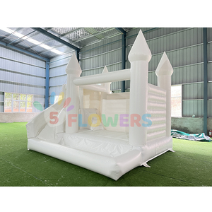 Vente flash : Combo château gonflable pour enfants, château gonflable blanc avec toboggan et piscine à balles - Product Image 2