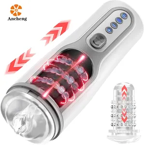 Original Silicone Realistic 3D Texture Vaginal Mouth Electric Male Masturbator with 10 Powerful Thrusting Modes Sex Toys for Men