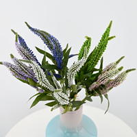 47cm Korte Kunstmatige Salie Bundel Driehoofdige Zijden Bloemboeket Real Touch Zachte Bloemendesign voor Thuis Tafeldecoratie