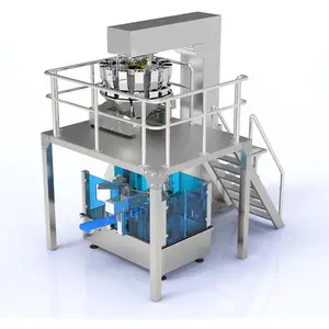 Mesin pengemasan tas putar pengisi bawang putih produksi otomatis mesin pengemasan makanan kemasan permen katun kering beku