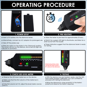 High Quality Diamond Tester with UV Light Gemstone Tool Selector 2pt Stones Compact Design Audible Warning Sound Buzzer - Product Image 3