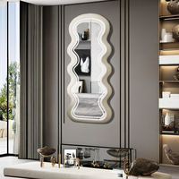 Le best-seller européen de l'habillage corporel pleine longueur haute définition de forme ondulée miroir floral Espejo Miroir