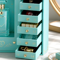 Boîte cadeau calendrier de l'avent en forme de flacon de parfum Saint-Valentin, 14 tiroirs, emballage beauté, papier FSC