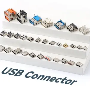 USB connector female 6 16 24 pin dip usb-c type A B C socket 2.0 3.0 smt female male sunk plated usb c connector for PCB