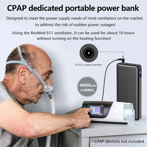 Nueva <span class=keywords><strong>Batería</strong></span> <span class=keywords><strong>Portátil</strong></span> para CPAP, Banco de Energía de 39200 mAh/40000 mAh, Cargador de CC de 12V/24V, PD de 80W para Dreamstation Resmed, <span class=keywords><strong>Batería</strong></span> Externa - Product Image 1