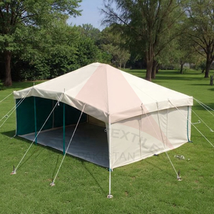 Tente d'abri de 4x6 mètres avec 4 fenêtres, 2 portes et toile recyclée triple couche de 600 GSM, structure en acier - Product Image 2