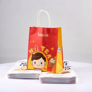 Bolsas de Compra de Papel Kraft Ecológicas con Logotipo Personalizado, Bolsas de Papel Marrón con Asas para Alimentos y Regalos de Lujo, Bolsas de Papel Recicladas al por Mayor - Product Image 6