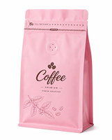Offre Spéciale – Sachets de café 250g roses mats avec valve et fermeture éclair, pochettes à fond plat personnalisées pour l'emballage de grains de café torréfiés