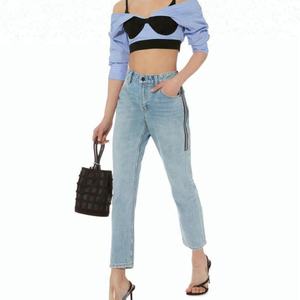 Wholesale Sexy Women's Navel Stripe T-shirt Long Sleeve Crop <b>Top</b> Crop t Shirt Women - Product Image 4