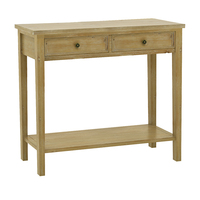 Table console moderne en bois naturel avec pieds en métal, couleur et taille personnalisables