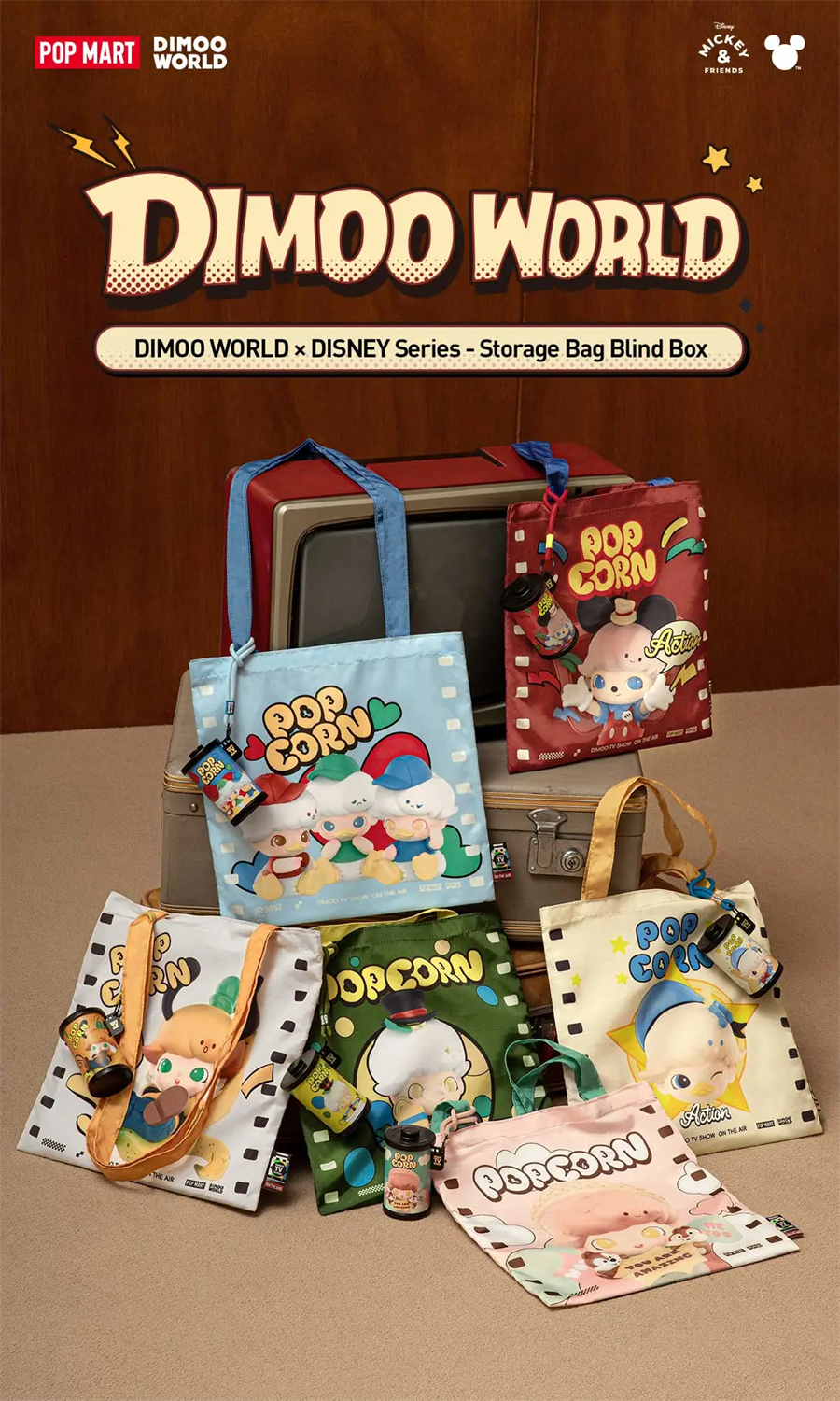 Popmart DIMOO WORLD DISSNNEYY Serie - Collectible Pouches