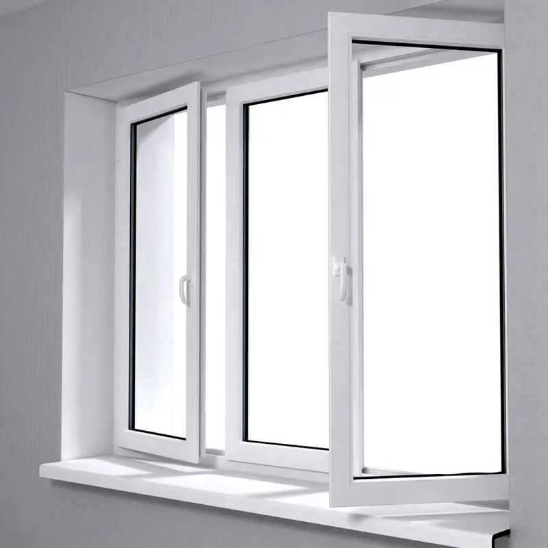 Finestre di casa all'ingrosso con doppi vetri in Pvc finestra e porte in bianco finestra a battente in Upvc