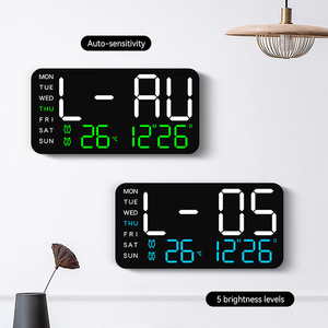 Réveil numérique LED avec lumière colorée, calendrier intelligent, lampe RGB, minuterie, température, charge, pour bureau, table, chevet - Product Image 4