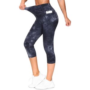 FOXA Women's High Waist Tummy Control Capri <b>Leggings</b> <b>With</b> <b>Pockets</b> Yoga Workout Wear - Product Image 1
