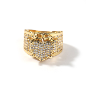 Nuovo Arrivo AAA Zircone a Forma di Cuore Anello Bling Bling Fuori Ghiacciato Di <span class=keywords><strong>Cristallo</strong></span> Donne Rapper Squilla I Monili - Product Image 6