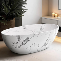 Baignoire autoportante en pierre artificielle blanche de luxe, sur mesure, nouveau design, en acrylique