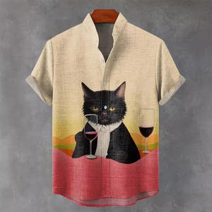 <span class=keywords><strong>Chemise</strong></span> à manches courtes pour <span class=keywords><strong>homme</strong></span>, respirante, ample, été 2024, polyester, plage, taille européenne, usine - Product Image 4