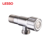 Robinet d'angle LESSO 1/2 pouce en acier inoxydable anti-usure et résistant à la corrosion, accessoire de sécurité pour robinet d'eau, protection contre les explosions
