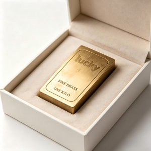 Placa Rectangular de Latón Fino Lucky de Un Kilo, Coleccionable Artístico con Grabado y Estampado - Product Image 2