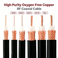 CYXS RG174 American Standard 50 Ohm Solid Conductor Coaxial Cable Assembly Oxygen Free Pure Copper Double Shielding